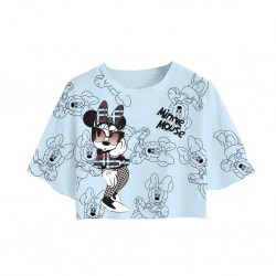 Light Blue Minnie Crop Top
