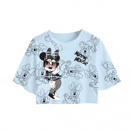 Light Blue Minnie Crop Top