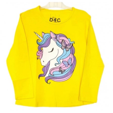 Yellow Unicorn LS Tee