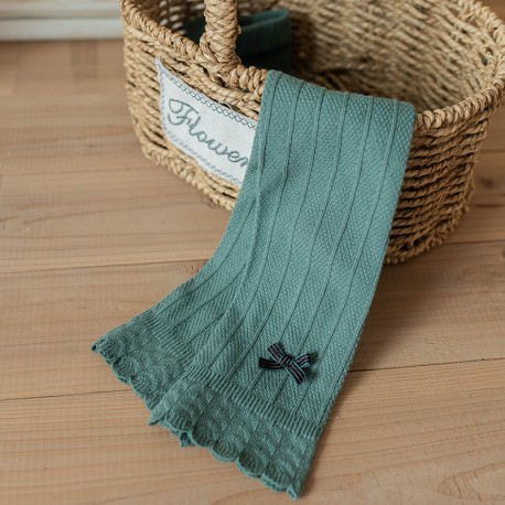 Green Little Ribbon Knitted Leggings