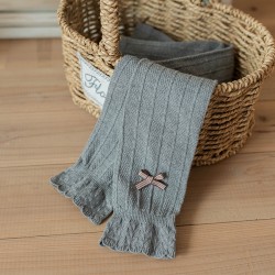 Grey Little Ribbon Knitted Leggings