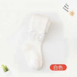White Sweet Ribbon Knitted Leggings