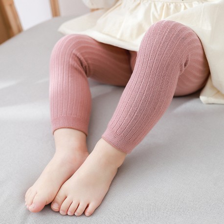 Pink Knitted Basic Leggings