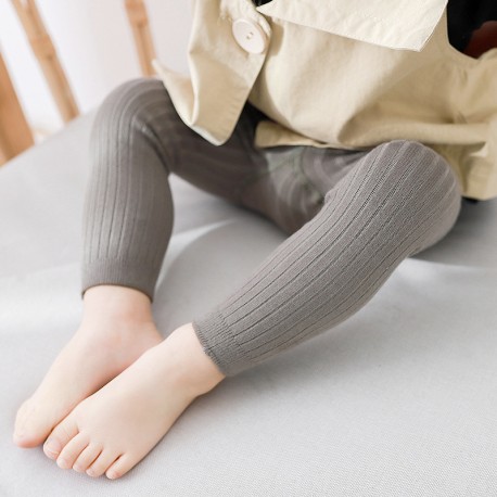 Dark Grey Knitted Basic Leggings