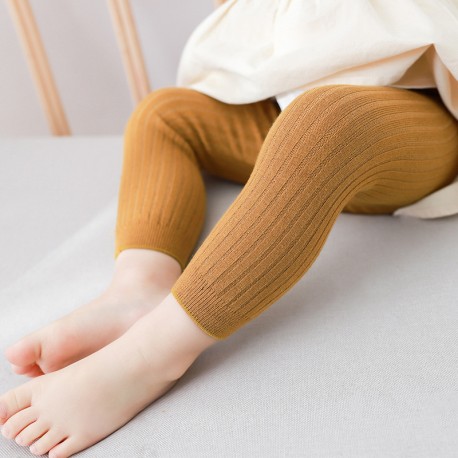 Brown Knitted Basic Leggings