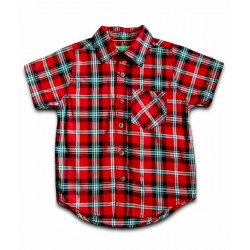 Benetton Red Plaid Shirt