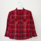 Okaidi Red Navy Plaid Flanel LS Shirt