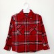 Okaidi Red Black Plaid Flanel LS Shirt