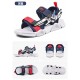 White Navy Robot Sandals