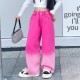 Pink Korean Gradation Wide Jeans