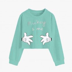 Tosca Mickey Long Sleeve Crop Top