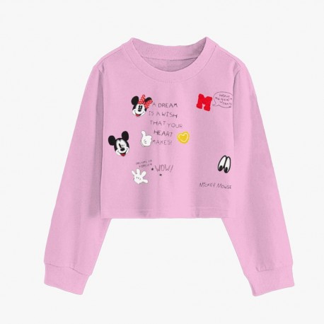 Pink Minnie Dream Long Sleeve Crop Top