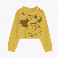 Mustard Minnie Long Sleeve Crop Top