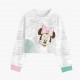 White Grey Minnie Long Sleeve Crop Top