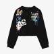 Black Love Vibes Long Sleeve Crop Top