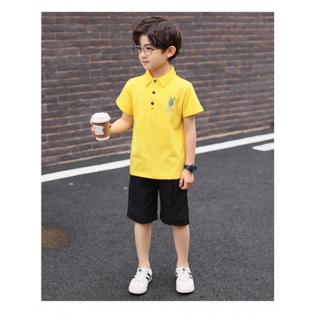 Yellow Polo Shirt Set Pants
