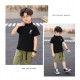 Black Polo Shirt Set Green Pants