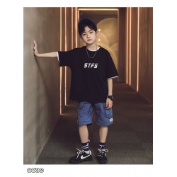Black Blue STFS T-shirt set Cargo Pants