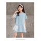 Blue Stripe White Ruffle Dress