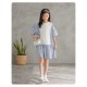 White Blue Plaid Korean Dress