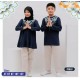 Navy Kurta Set Cream Pants