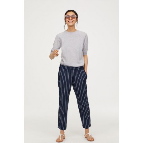H&M Blue Stripe Crepe Pants