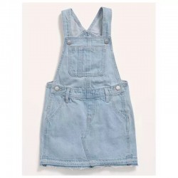 Old Navy Light Blue Big Pocket Ripped Skirt Overall