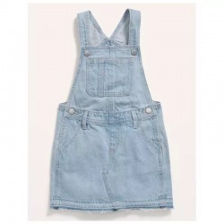 Old Navy Light Blue Big Pocket Ripped Skirt Overall