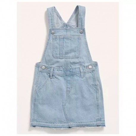 Old Navy Light Blue Big Pocket Ripped Skirt Overall