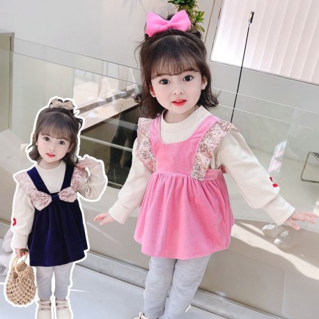 3in1 Pink Gold Outer Set Cream Top & Pants