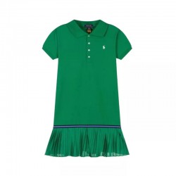 P0LO Green Pleated Dress