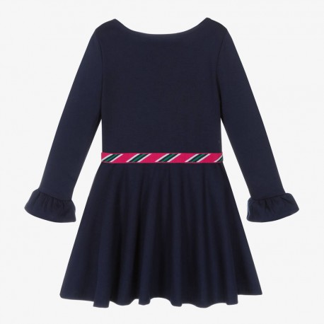 POL0 Navy A-line LS Dress