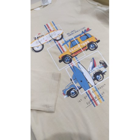 HM Cream Beach Cars T-shirt