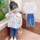Colorful Heart Top Set Denim Pants