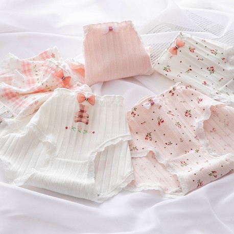Peach Floral Underwear (5pcs)