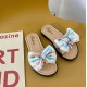 White Rainbow Ribbon Sandals