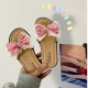 White Pink Ribbon Sandals