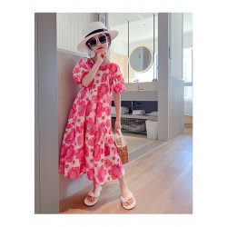 Pink Floral Flowy Dress