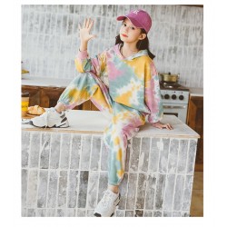 Pastel Tie Dye Hoodie Sport Set Pants