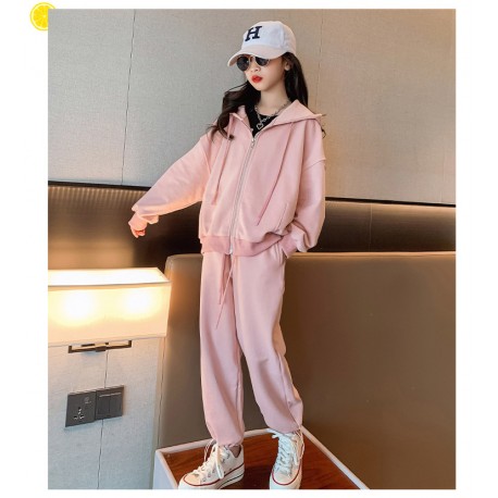 Pink Hoodie Jacket Set Pants(no inner)
