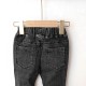 Black Green Line Denim Pants