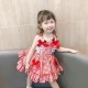 Red White Plaid Ribbon Dress