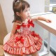 Red White Plaid Ribbon Dress