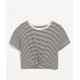 Old Navy Black Stripe Knotted Top