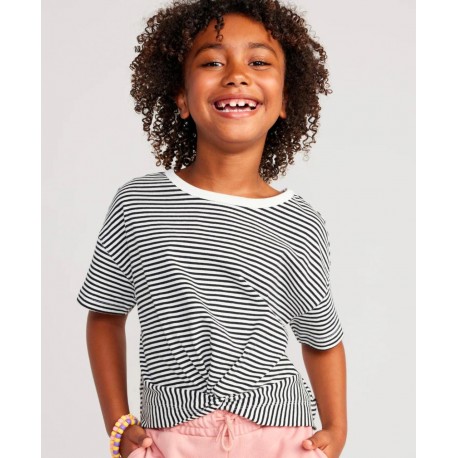 Old Navy Black Stripe Knotted Top