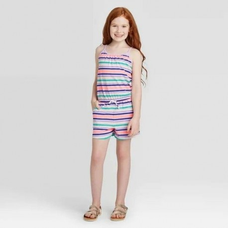 Cat n Jack Pink Purple Stripes Jumpsuits