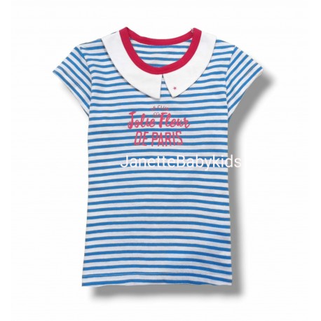 Blue Stripe Collar Top