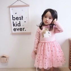 Pink Unicorn LS Tutu Dress
