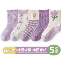 Purple Floral Socks