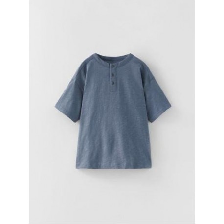 Zr Blue Grey Button Top